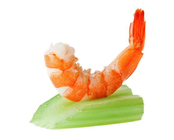 Shrimp canape with celery — Stock Photo, Image