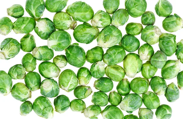 Λαχανάκια Βρυξελλών απομονωθεί σε λευκό φόντο τροφίμων — Φωτογραφία Αρχείου
