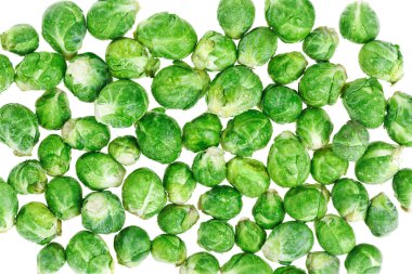 Brussels sprouts isolated on white macro background clipart