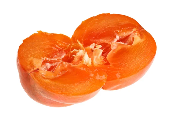 Διατομή του persimmon φρούτα που απομονώνονται σε λευκό — Φωτογραφία Αρχείου