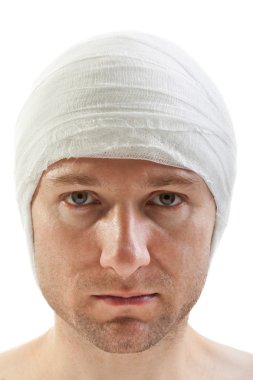 Bandage on wound head clipart