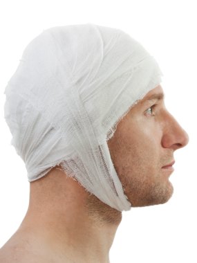 Bandage on wound head clipart