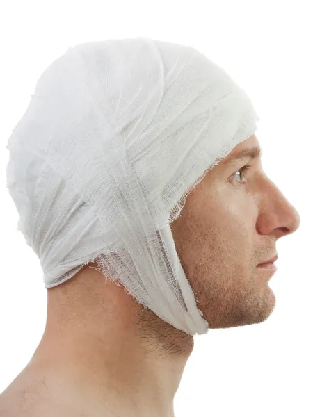 Bandage sur la tête de la blessure — Photo