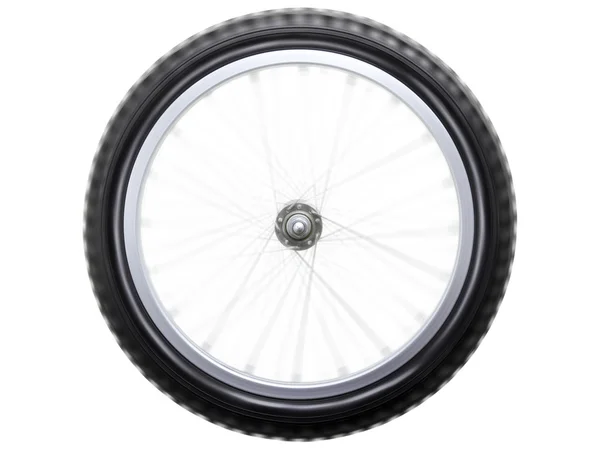 Spinning bicycle wheel — Stok fotoğraf
