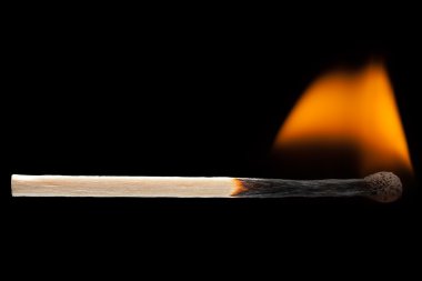 Burning match macro clipart