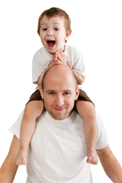 Lächelnder Vater Und Kleines Kind Familienglück — Stockfoto