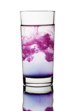 Liquid drink mixture water glass isolated on white clipart