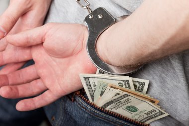 Handcuffs arrests dollar currency crime human hand clipart