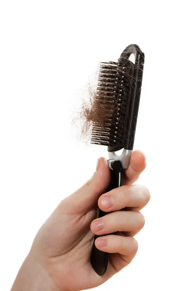 Balding Problem Women Hand Holding Loss Hair Comb — Stock Photo, Image