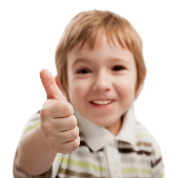 Kind gebaren duim omhoog — Stockfoto