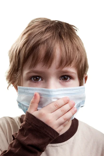 Kind in geneeskunde masker — Stockfoto
