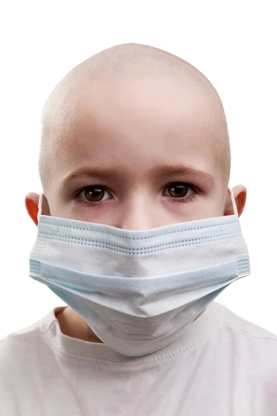 Barn i medicin mask — Stockfoto