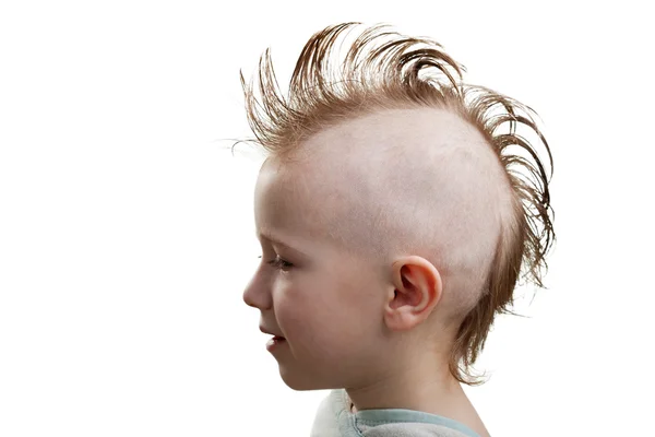 Punk hår barn pojke — Stockfoto