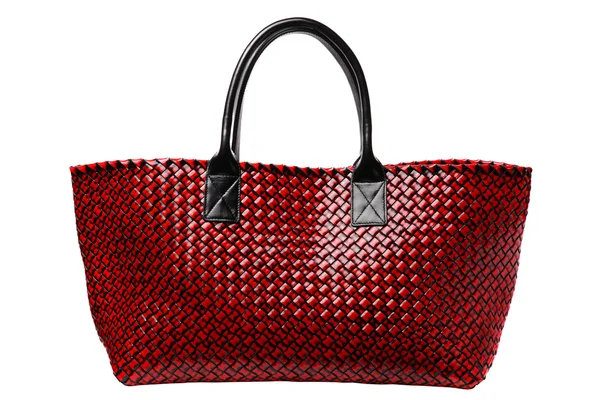 Red luxury leather bag — Stock Photo, Image