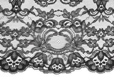 Black fine lace floral texture clipart