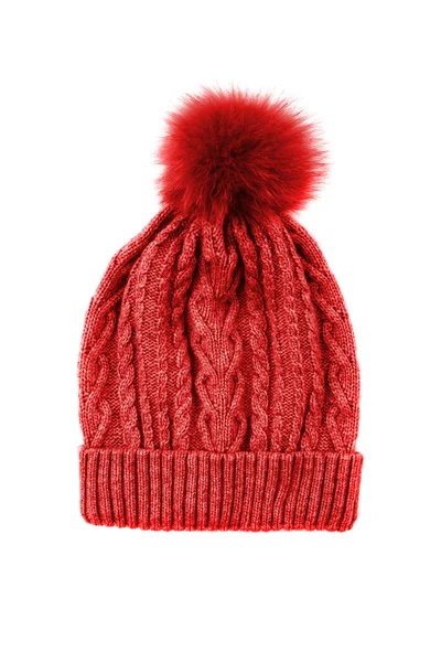Chapeau tricoté rouge — Photo