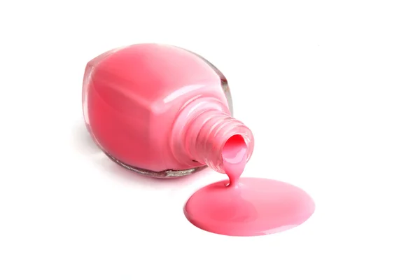 Pink nail polish spilled