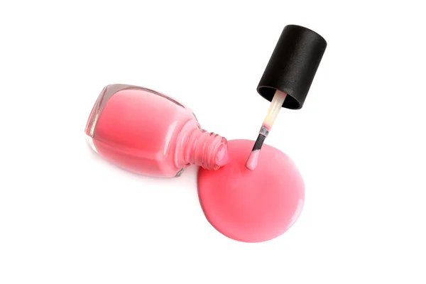 Pink nail polish spilled — Stock Photo, Image