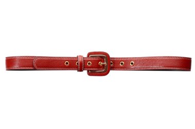 Brown leather belt. Isolated on white background clipart