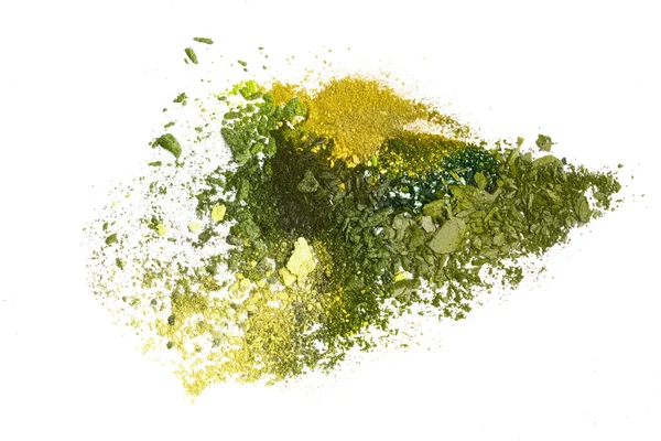 グリーンのアイシャドウ押しつぶされたサンプル — ストック写真