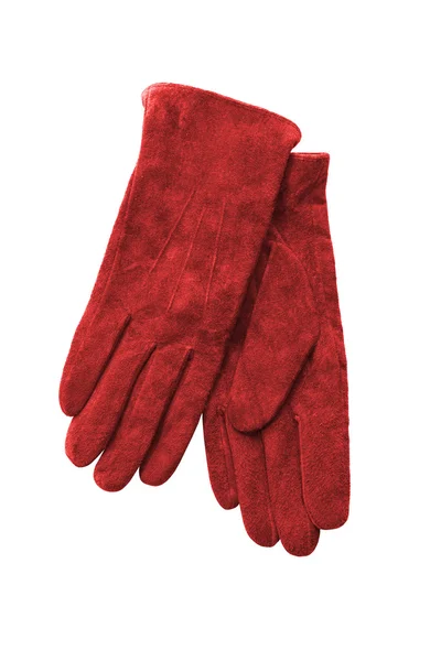 Red gloves isolated on white — Zdjęcie stockowe