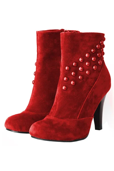 Červená žena boty izolované na bílém pozadí — Stock fotografie
