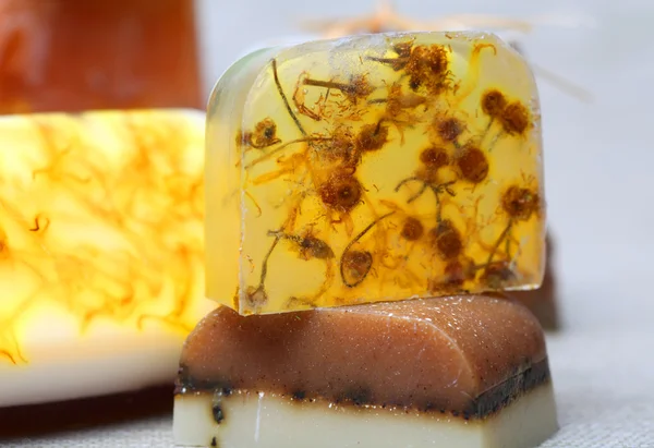 Handmade chamomile soap spa composition — Stock Photo, Image