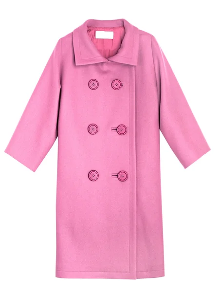 Roze wol luxe vrouwelijke coat — Stockfoto