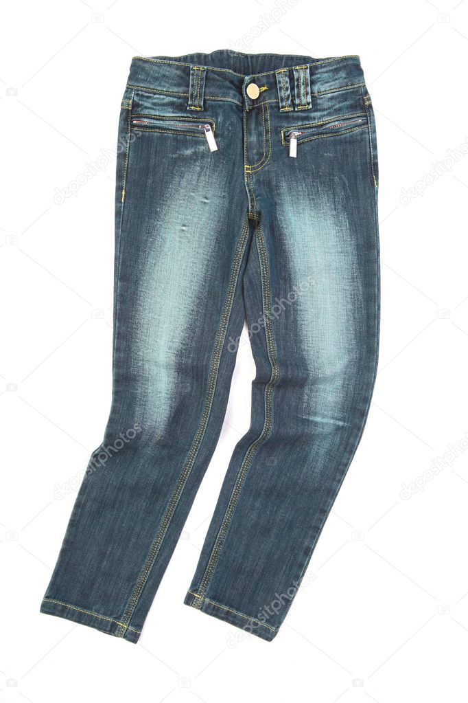 Kid's jeans isolated on white