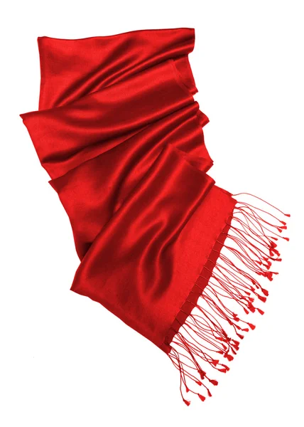 Red scarf isolated on white — Stock Photo, Image