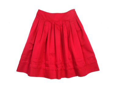 Red women skirt isolated on white clipart
