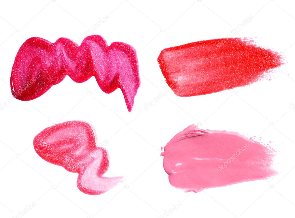Lipstick samples isolated on white