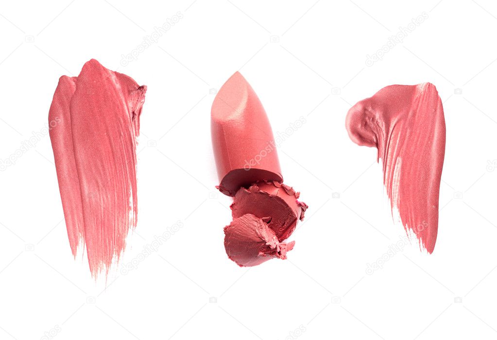 Smudged lipgloss or lipstick samples