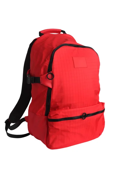 Červená školní batoh — Stock fotografie
