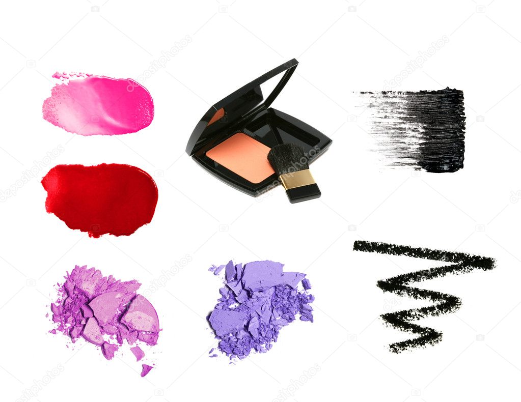 Cosmetic products isolated on white background