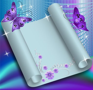 Magic background with scroll clipart