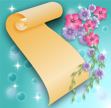 Magic background with scroll clipart