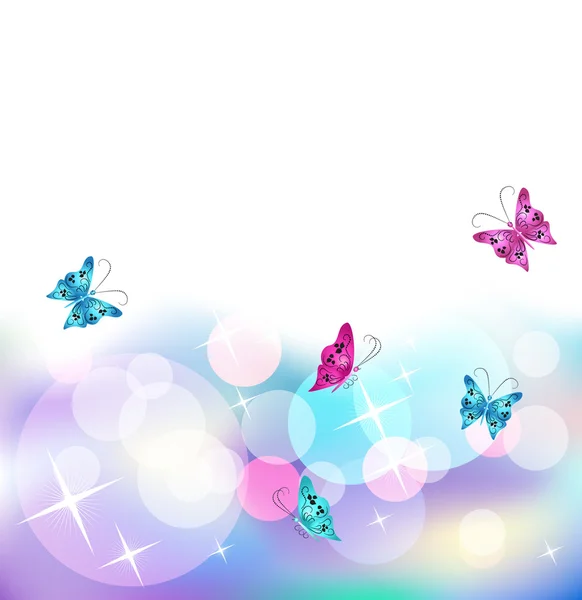 stock vector Glowing vector background with butterfly