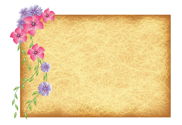 花のあるグランジの背景 — ストックベクタ