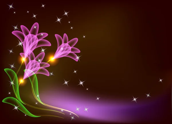 Прозорі квіти і зірки — стоковий вектор