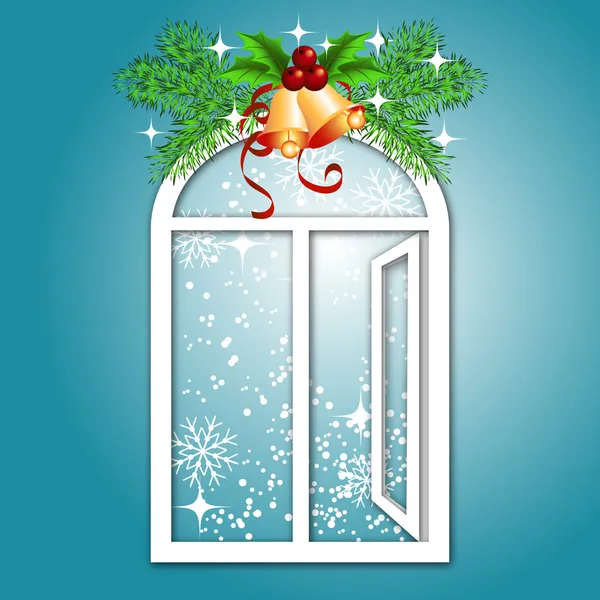 圣诞节的窗户 — 图库矢量图片
