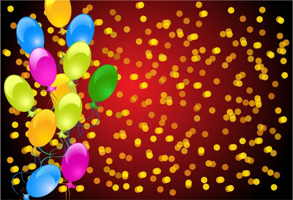 Bakgrund med ballonger och konfetti — Stock vektor