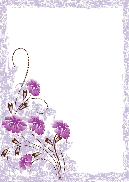 Carte Grunge Avec Fleur Prairie — Image vectorielle