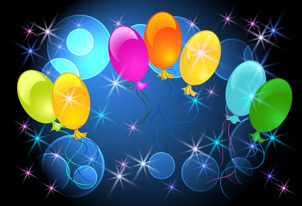 Fond Lumineux Avec Ballons Étoiles — Image vectorielle