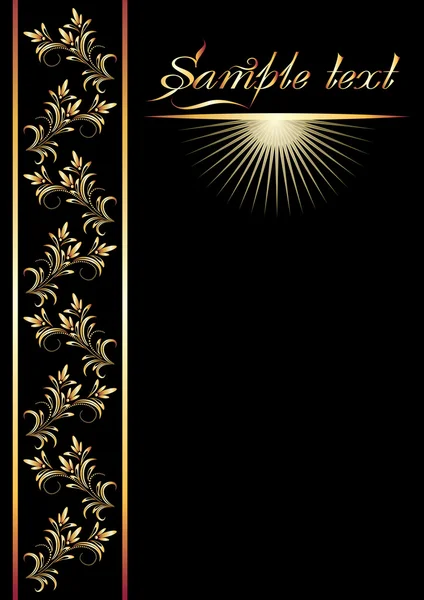 Voorpagina Met Gouden Elegante Ornament — Stockvector
