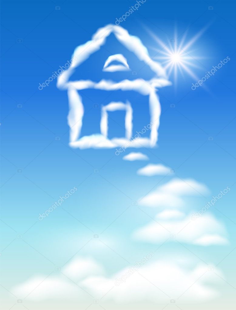 Cloud house in the sky