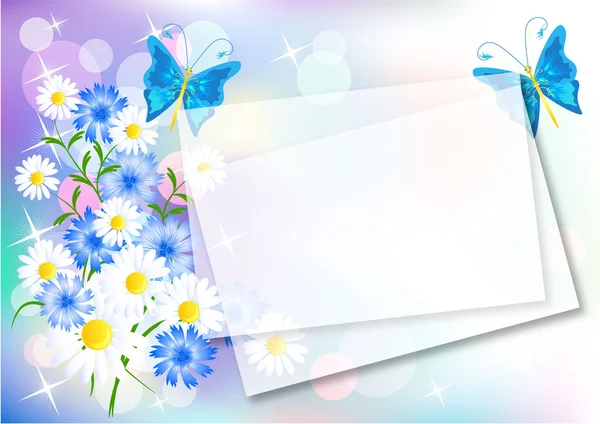 Floral Background Insert Text Photo — Stock Vector