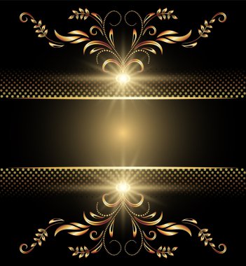 Background with golden ornament clipart