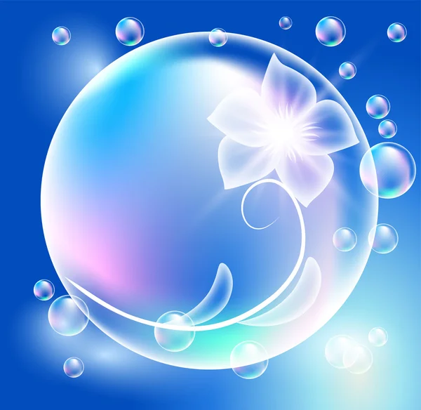 Bubliny s transparentní květy — Stockový vektor
