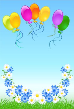 Balloons in the sky clipart